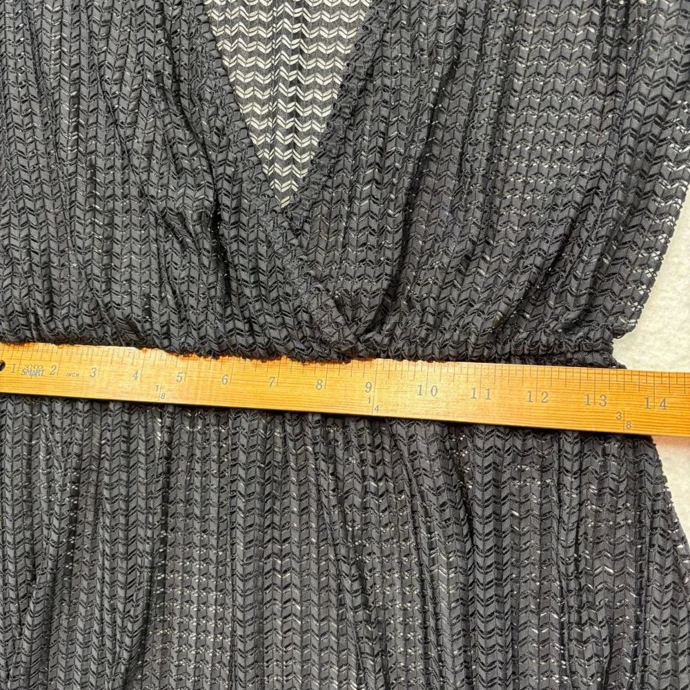 Jordan Taylor Black Crochet Knit Swim Cover Up Dress‎ V-Neck  Large #K98